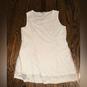 Banana Republic White Textured Sleeveless Tank